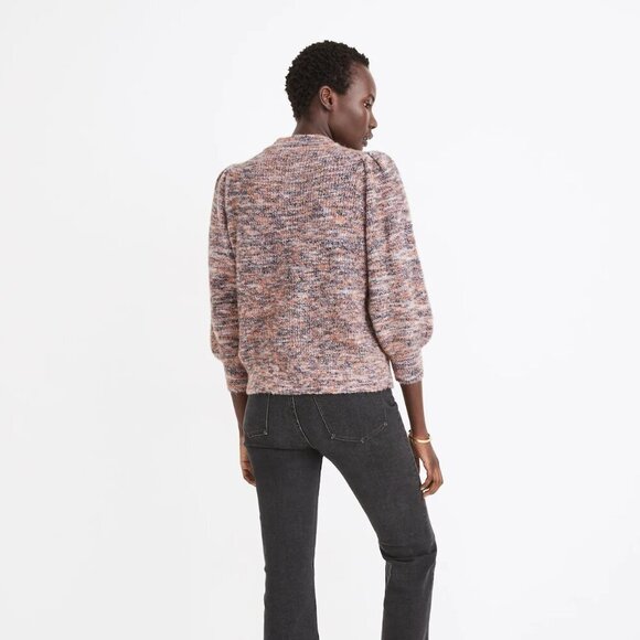 Madewell Space-Dyed Eaton Puff-Sleeve Pullover Sweater- Size Small - Picture 3 of 12